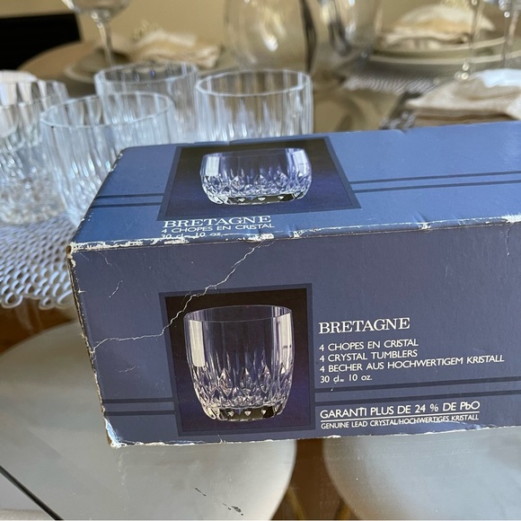 Vintage Set of 4 Crystal D'Arques Old Fashioned On the Rock Glasses - Picture 8 of 10